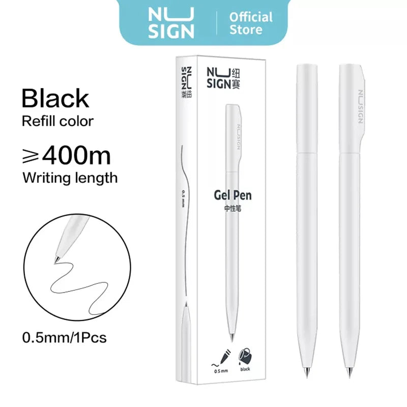 NUSIGN 0.5MM Frosted Neutral Gel Pen Turning Core Black Signature Pen Writing Stationery Students Office Supplies