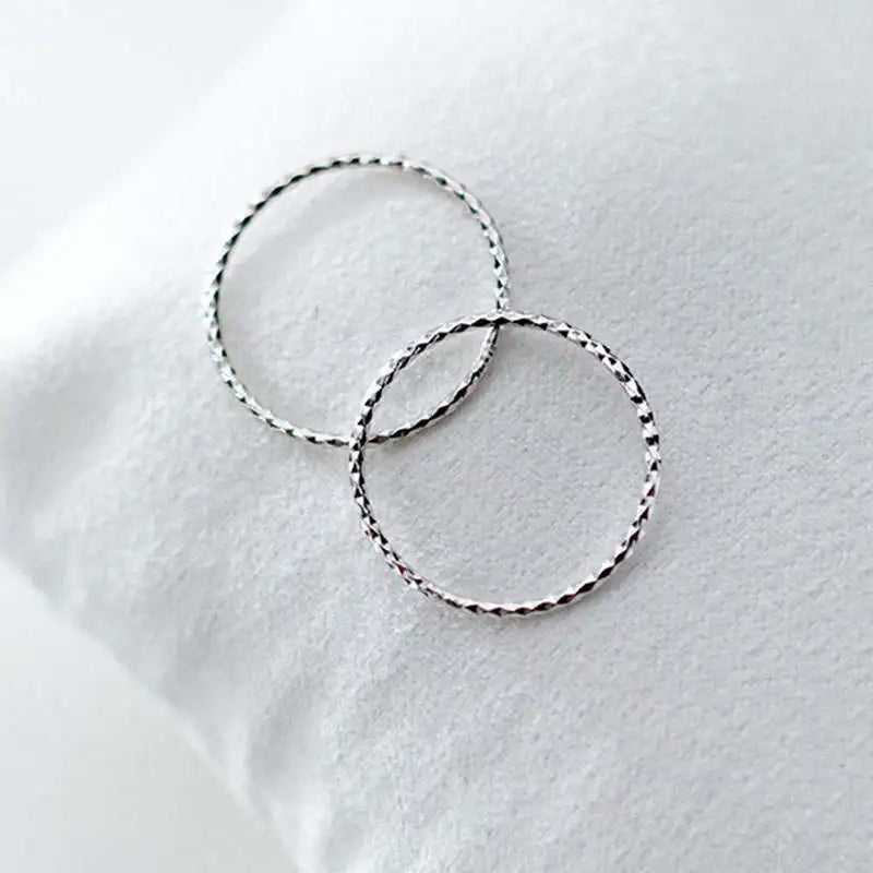 SOFTPIG Real 925 Sterling Silver Minimalist round Ring For Fashion Women Party Cute Fine Jewelry Geometry Accessories Gift