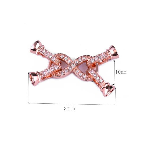 Jewellery Making Supplies Copper Inlaid AAA CZ Rhinestone Round Heart Clasps For Bracelets Making Fastening Jewelry Findings