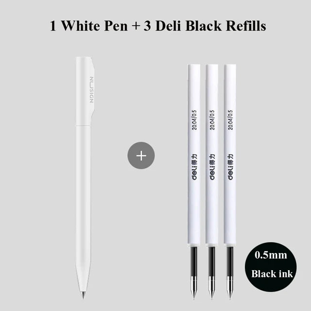 NUSIGN 0.5MM Frosted Neutral Gel Pen Turning Core Black Signature Pen Writing Stationery Students Office Supplies