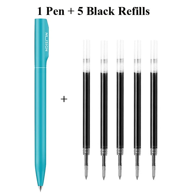 NUSIGN 0.5MM Frosted Neutral Gel Pen Turning Core Black Signature Pen Writing Stationery Students Office Supplies