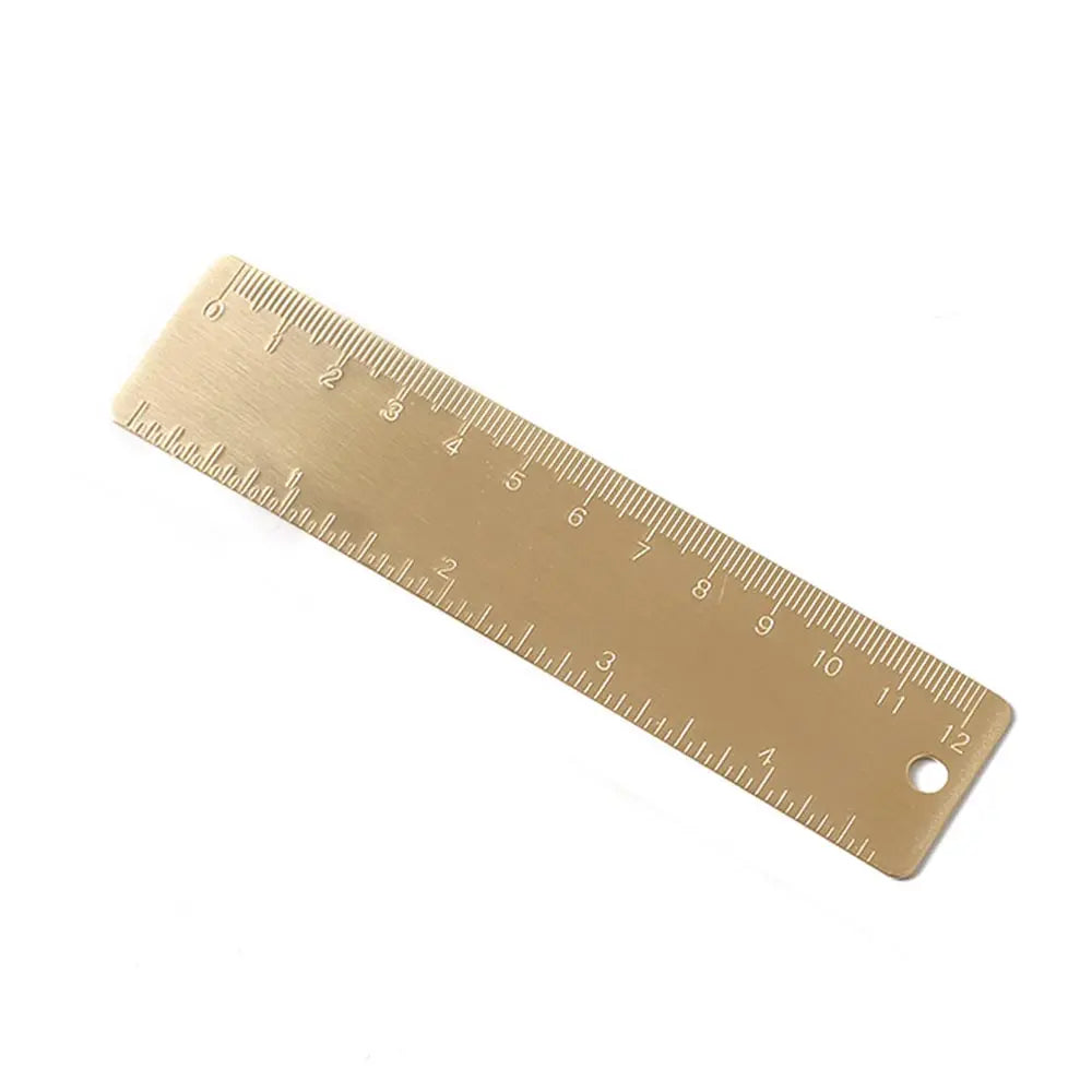 Vintage travel Brass Handy Straight scale Ruler 12cm Metal cute pure Copper Bookmark Dual Scales book mark marker school office