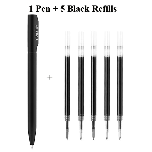 NUSIGN 0.5MM Frosted Neutral Gel Pen Turning Core Black Signature Pen Writing Stationery Students Office Supplies