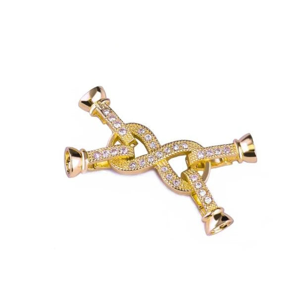 Jewellery Making Supplies Copper Inlaid AAA CZ Rhinestone Round Heart Clasps For Bracelets Making Fastening Jewelry Findings