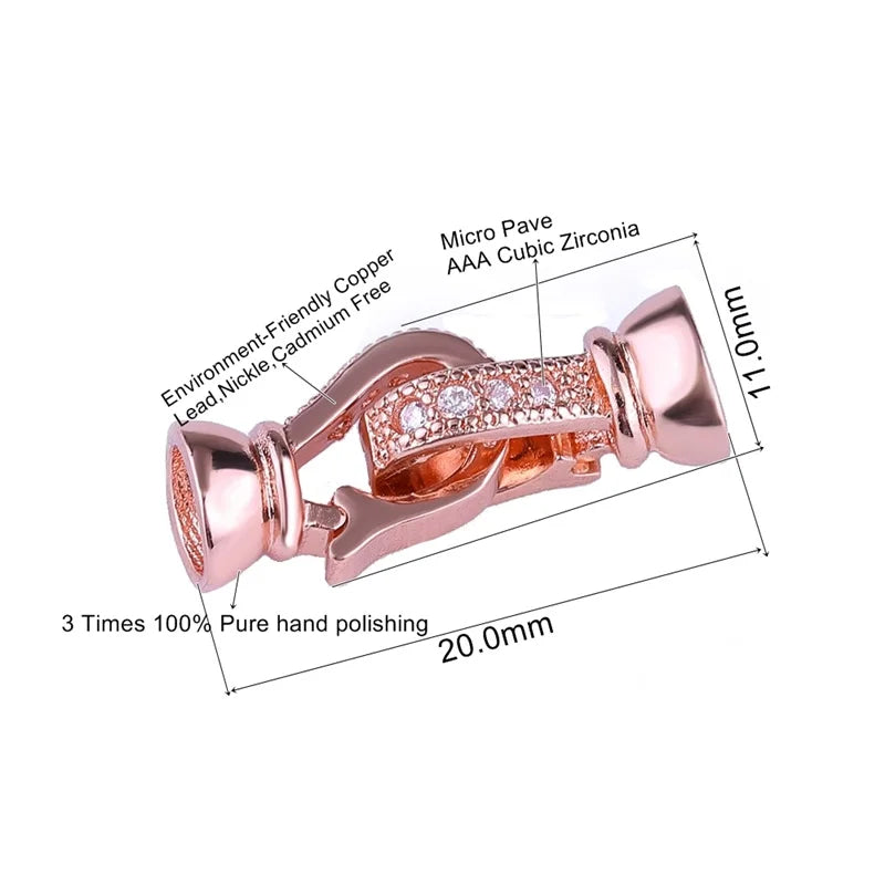 Jewellery Making Supplies Copper Inlaid AAA CZ Rhinestone Round Heart Clasps For Bracelets Making Fastening Jewelry Findings