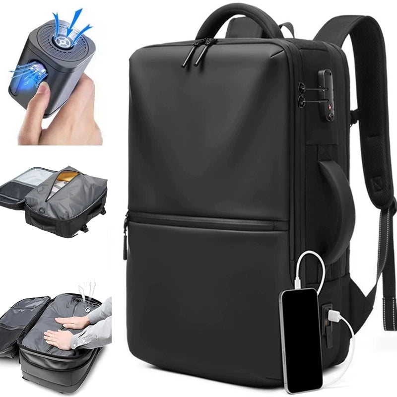 Airback vacuum compression backpack multifunctional anti-theft travel backpack hand handle waterproof computer bag