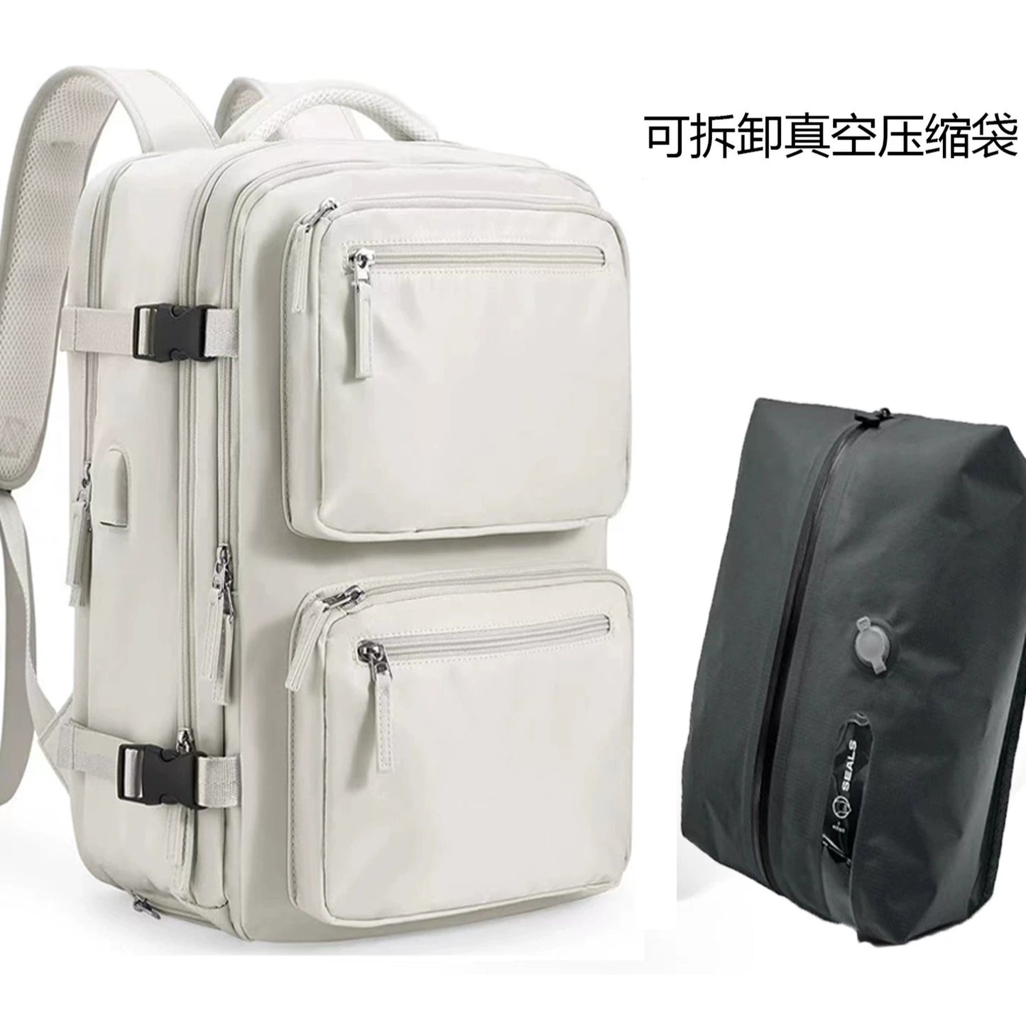 Vacuum compression travel backpack lightweight large capacity men's backpack duffel bag outdoor mountaineering business trip computer schoolbag female