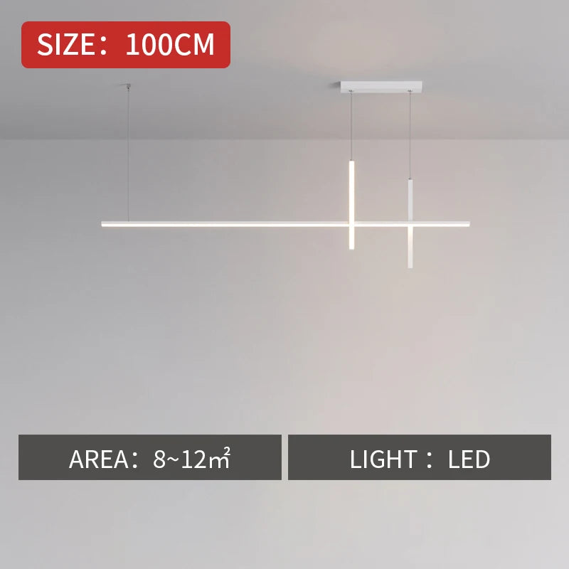 Modern Minimalist Led Chandelier Dimmable Black for Table Dining Room Kitchen Bar Pendant Lamp Home Decoration Light Fixture