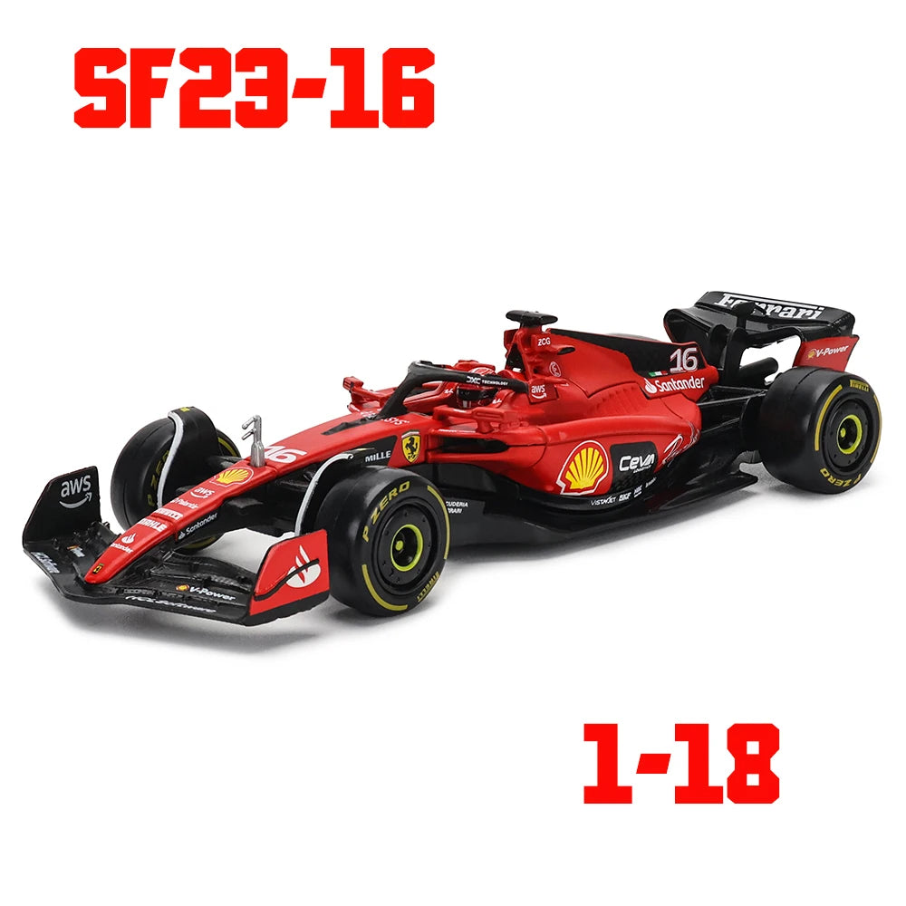 Bburago 1:18 New 2023 SF23 F1 Racing #16 Charles Leclerc #55 Carlos Sainz Static Car Model Vehicles Formula 1 Alloy Toy Vehicle