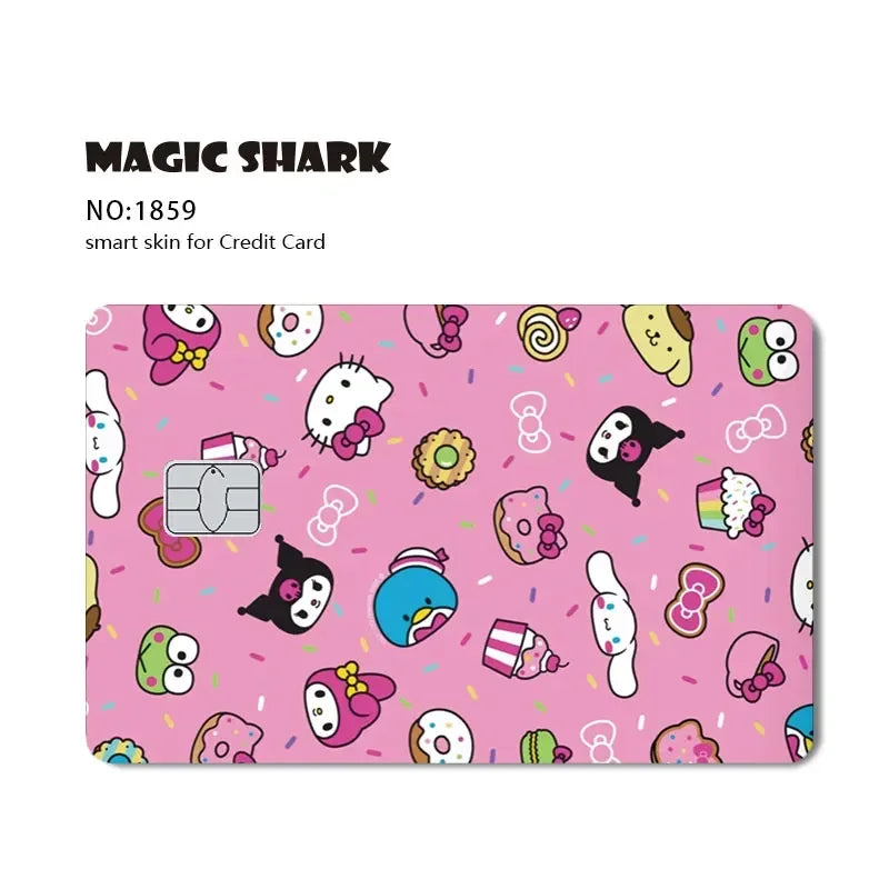 2025 New Arrival Cute Hello Kitty Frog Matte Front Side PVC Sticker Skin Film Cover for Debit Credit Card