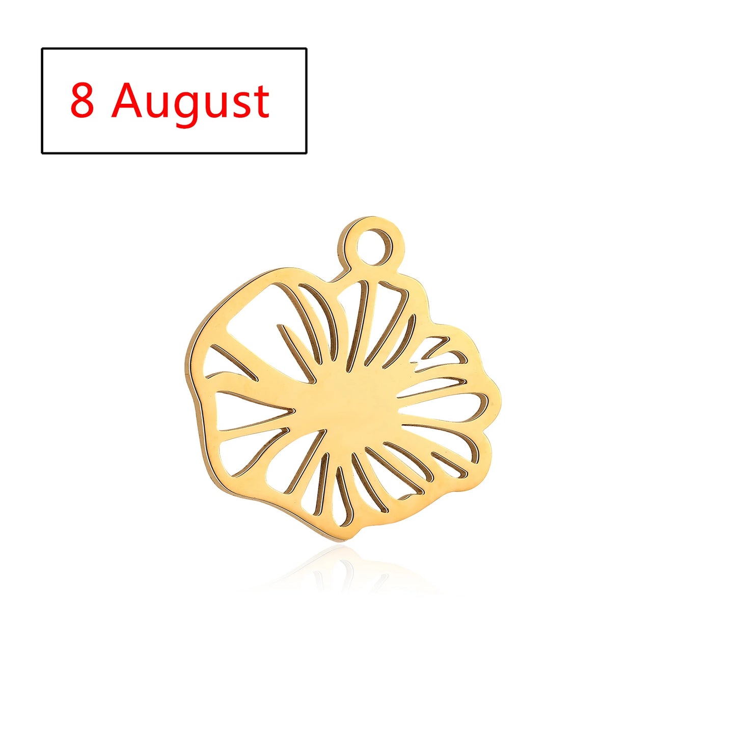 5Pcs Stainless Steel Birth Month Flower Charms Birthday Flower Dangles Plant Floral Pendant DIY Necklace Earrings Jewelry Making