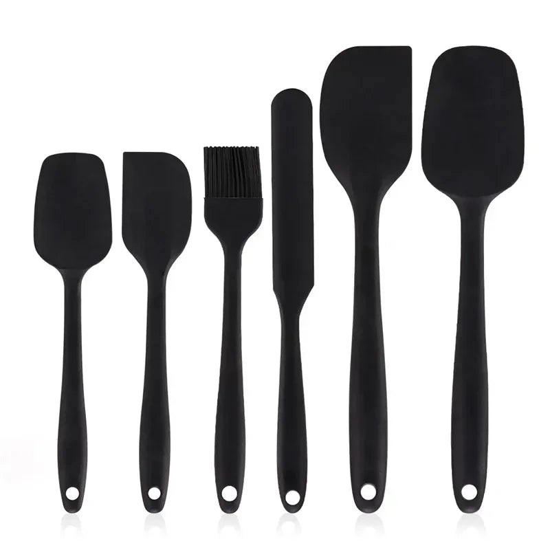 6Pcs Silicone Spatula Set Food Grade Cream Mixing Spoon Non Stick Heat Resistant Spatulas for Cooking Baking Mixing Baking Tools
