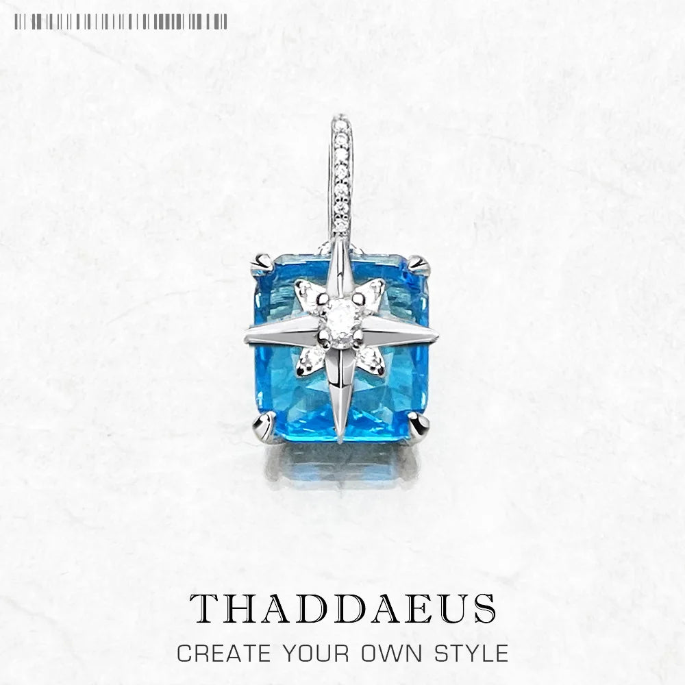 Star Blue Stone Pendant Europe Accessories Brand New Fashion Jewelry Trendy Gift for Women