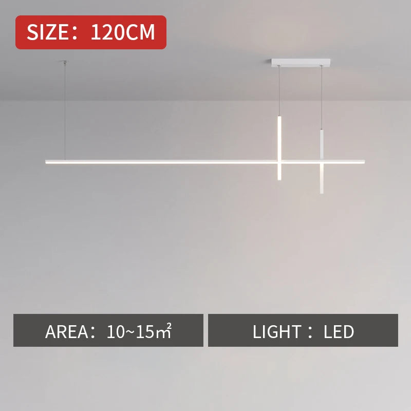 Modern Minimalist Led Chandelier Dimmable Black for Table Dining Room Kitchen Bar Pendant Lamp Home Decoration Light Fixture