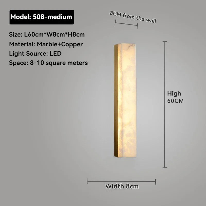 Artpad Designer Marble Wall Lamp for Living Room Hallway Stairs Bedroom Dining Room Copper Ambient Alabaster Wall Lighting
