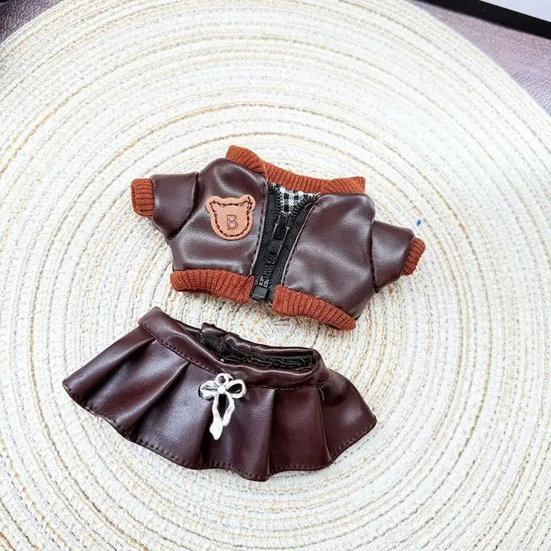 For 17cm Labubu v1/v2/v3 doll baby clothes heart Dolls Accessories Elegant Set DIY Overalls Set Decoration Accessories