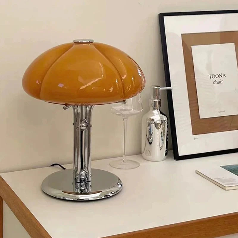 Mid century modern table lamps Creative mushroom table lamp Bedroom orange Bauhaus Light Retro Designer bedside reading lamps