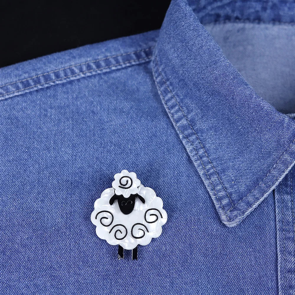handmade fashion animal accessories acrylic cartoon sheep brooch clothing bag accessories
