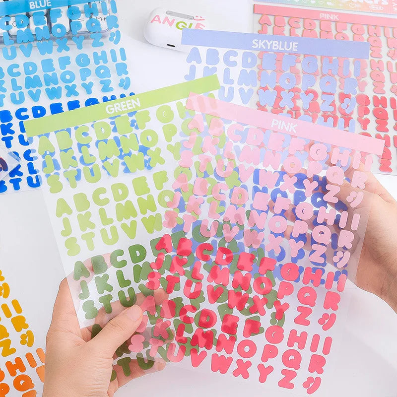 2Style 8Pcs/pack vibrant letters waterproof PET cut film handbook stickers English handbook material painting creative stickers