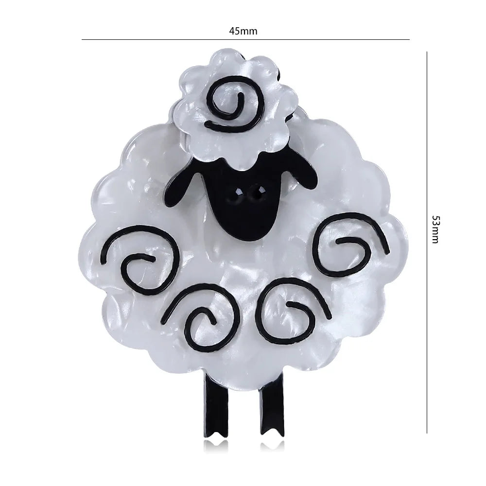 handmade fashion animal accessories acrylic cartoon sheep brooch clothing bag accessories