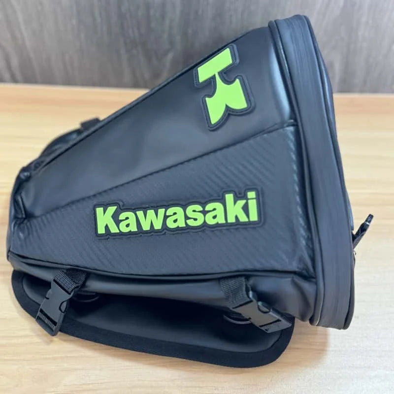 Kawasaki Waterproof Motorcycle Tail Bag Sports Luggage Saddle Back Bag Electric Bicycle Motorcycle Scooter Side Back Safety Bag