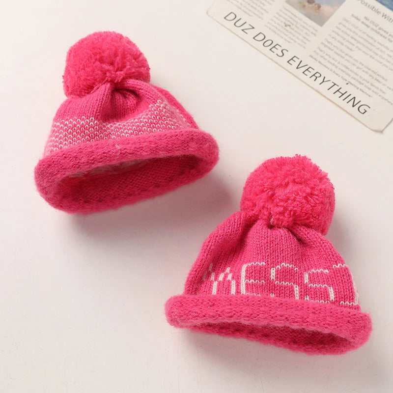 5PCS/lot Mini Handmade Small Knitting Hat For DIY Dolls Decoration Phone Case Decoration 3.5CM