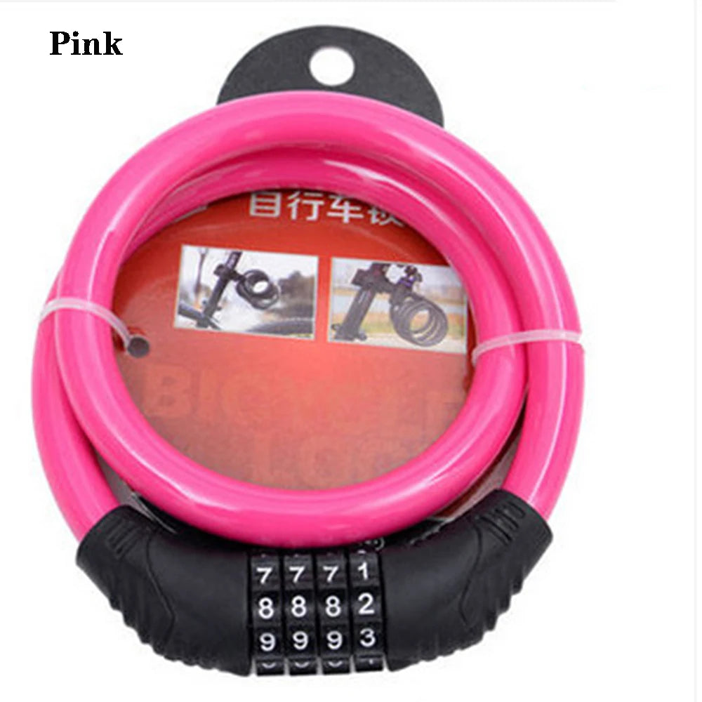 Bicycle Steel Cycle Security Cable Chain Bike Lock Padlock Combination Number 4 Digit Password