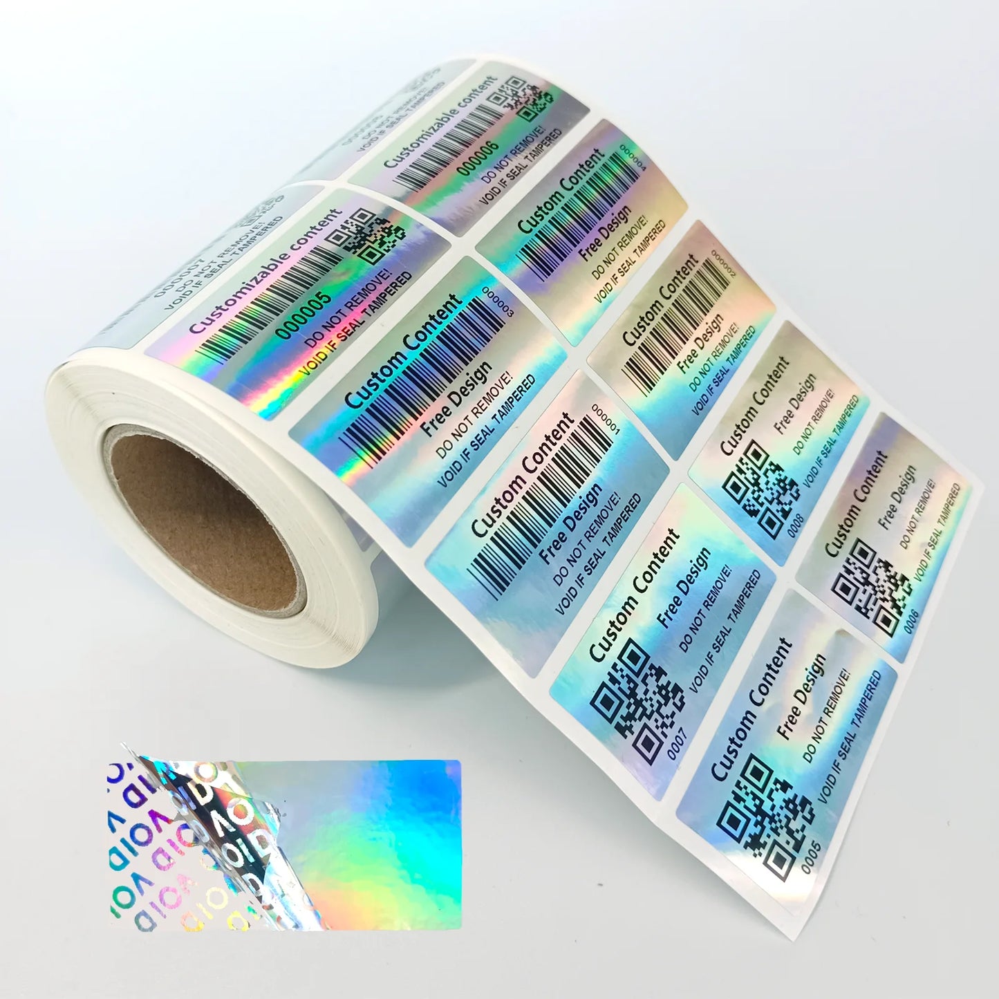 Custom Print Tamper Proof Warranty VOID Label Stickers hologram Adhesive Label Original Security label Customizable content