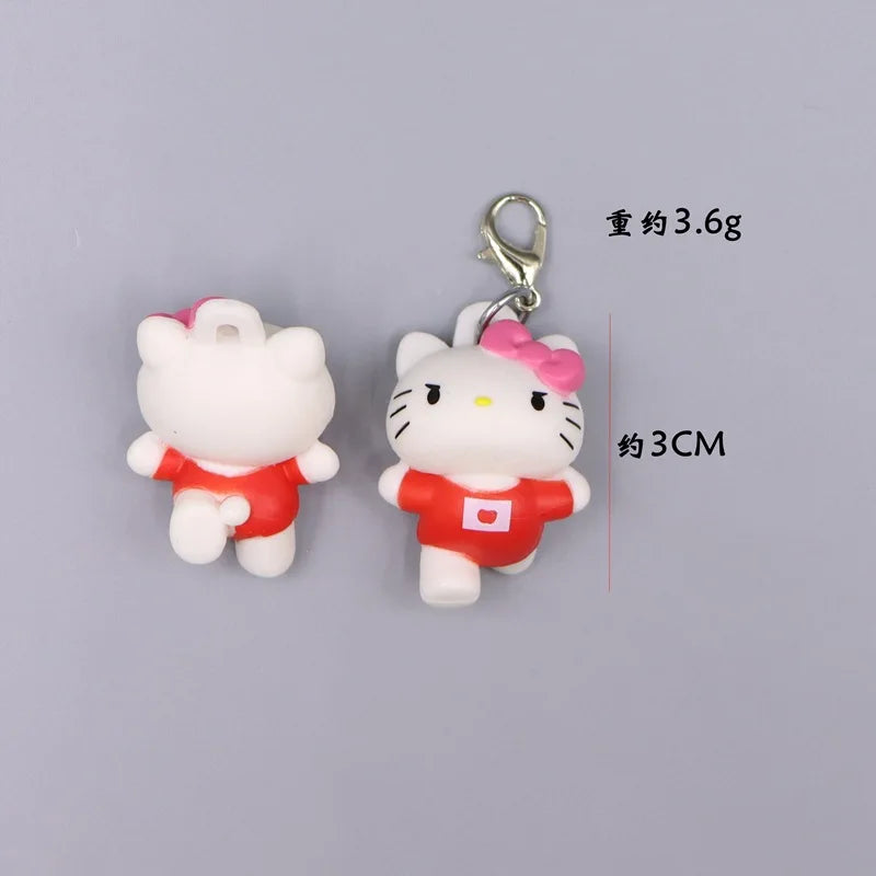 Kawaii Hello Kitty Toy Cute Anime Cat Keychain Backpack Phone Case Decoration Cartoon Festival Gift Women Accessories Wholesale