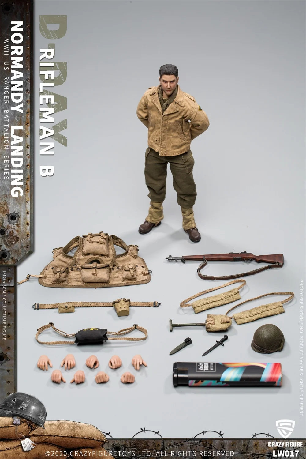 CFTOYS LW011-LW018 1/12 Men Soldier Normandy Landing US Rangers Rifleman Technical Sergeant Rangers Captain Sniper 6" Model Toys
