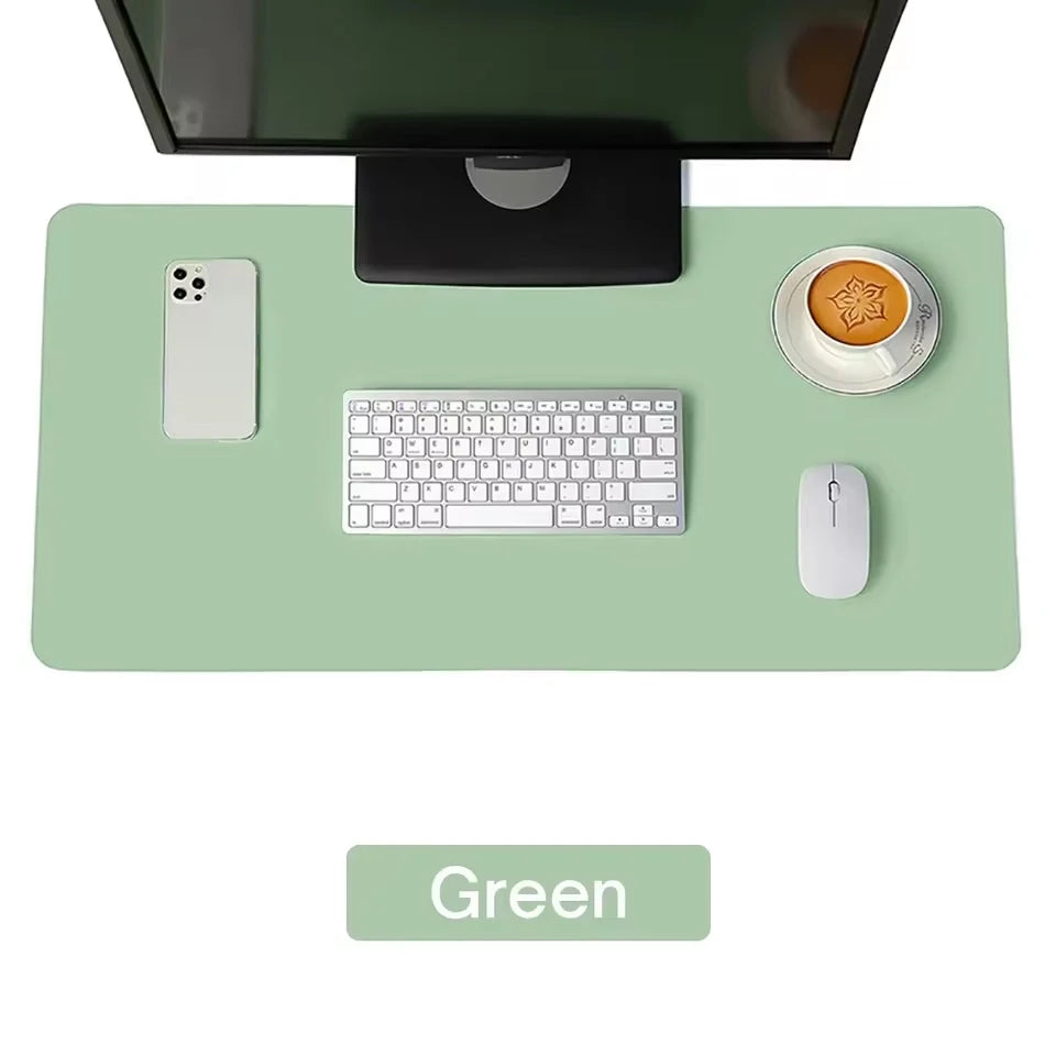 Premium PU Leather Desk Mat Waterproof Office Keyboard Protector with Non-Slip Gaming Mouse Pad Area, Large Workstation Surface