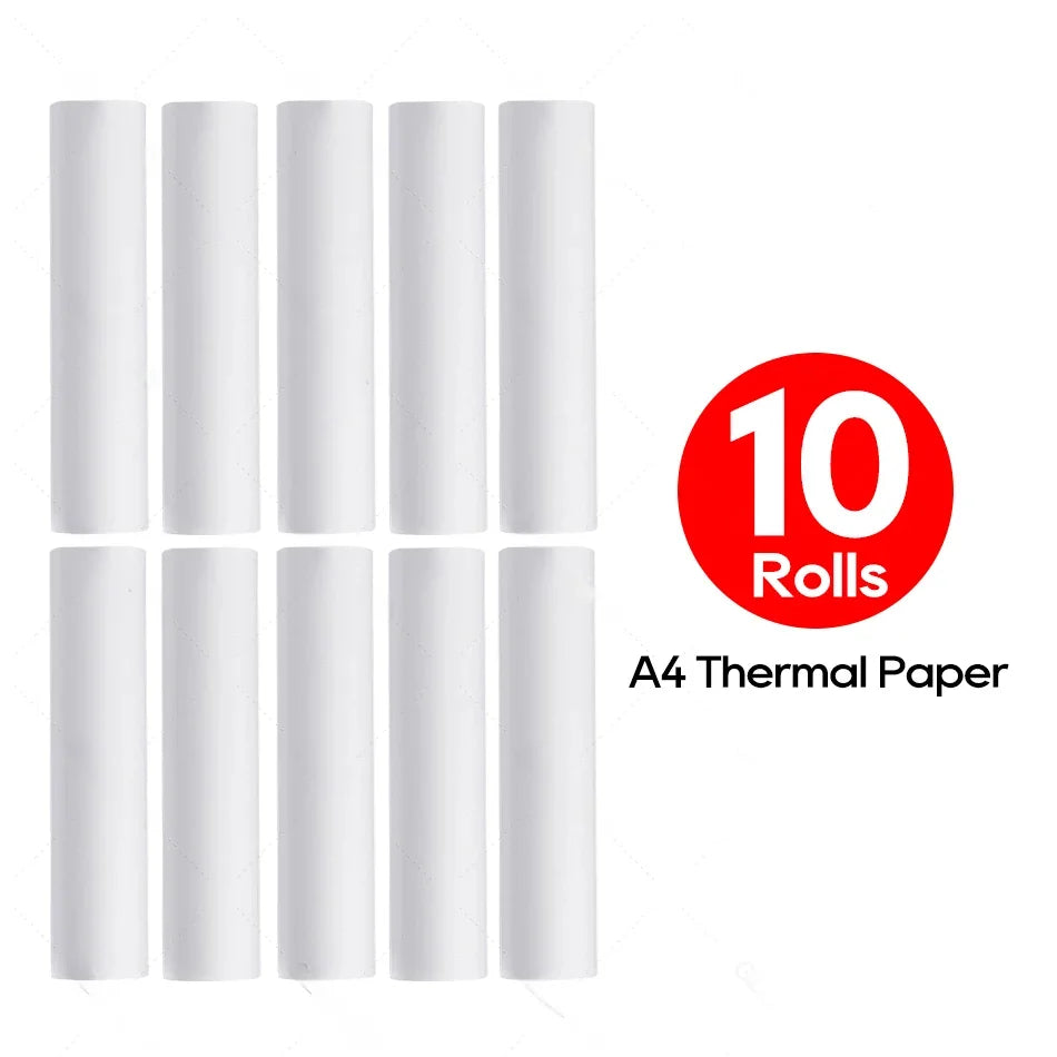 6 Rolls A4 Quick-dry Thermal Paper for mini printer thicker brighter and the font is clearer to make the printing quality better