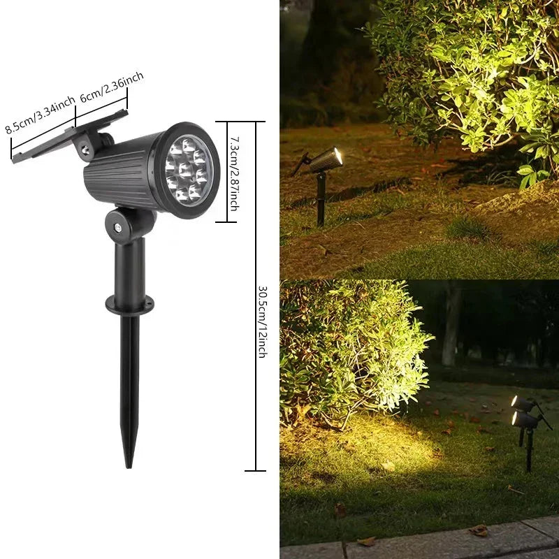 1~4Pack Solar Light Outdoor Adjustable 9LED Spotlight In-Ground Waterproof Solar Powered Lawn Lamp for Landscape Decoration