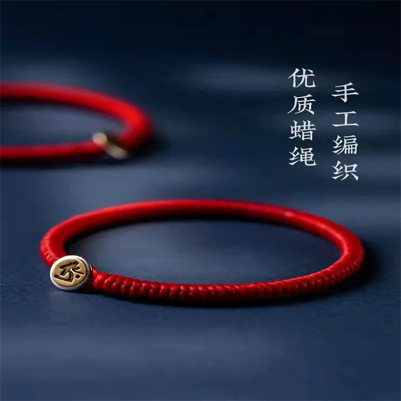 High Quality 925 Sterling Silver Handmade Red String Bracelet Zodiac Lucky Red Rope Bracelet for Women Men Fine Jewelry Gift