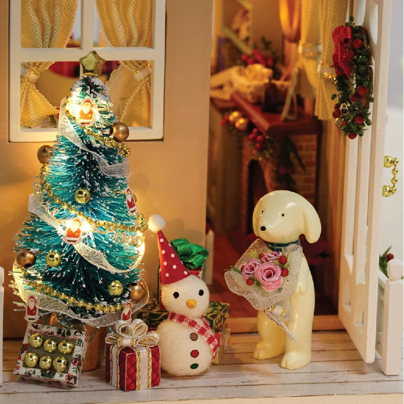 Diy With Dollhouse Furniture Light Wooden Casa Roombox Doll House Handmade Home Assembly MiniatureToys Christmas Birthday Gifts