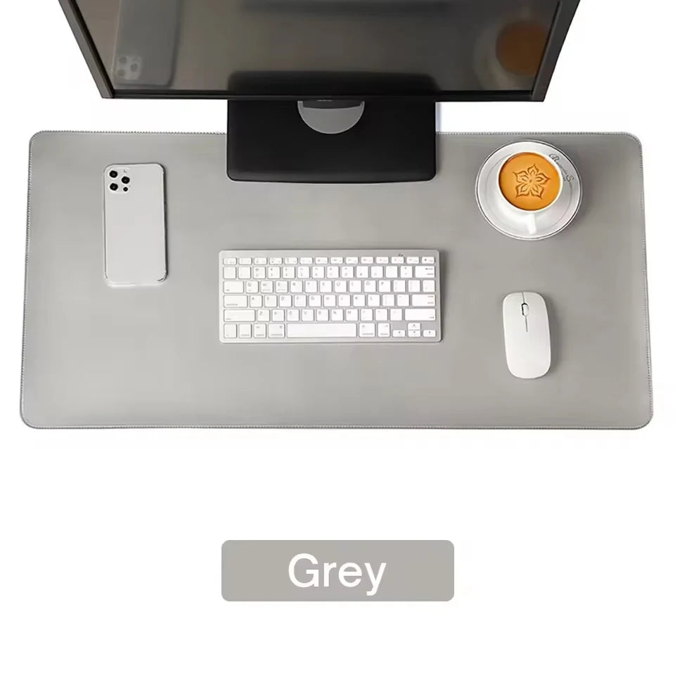 Premium PU Leather Desk Mat Waterproof Office Keyboard Protector with Non-Slip Gaming Mouse Pad Area, Large Workstation Surface