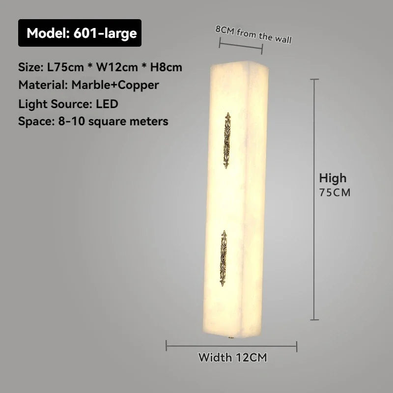Artpad Designer Marble Wall Lamp for Living Room Hallway Stairs Bedroom Dining Room Copper Ambient Alabaster Wall Lighting