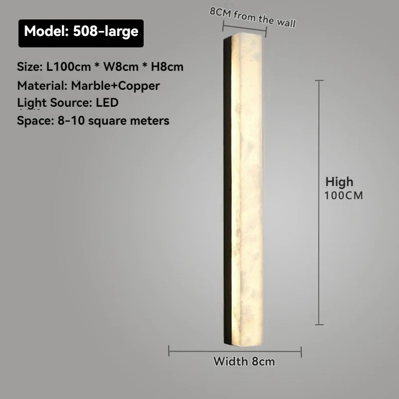 Artpad Designer Marble Wall Lamp for Living Room Hallway Stairs Bedroom Dining Room Copper Ambient Alabaster Wall Lighting
