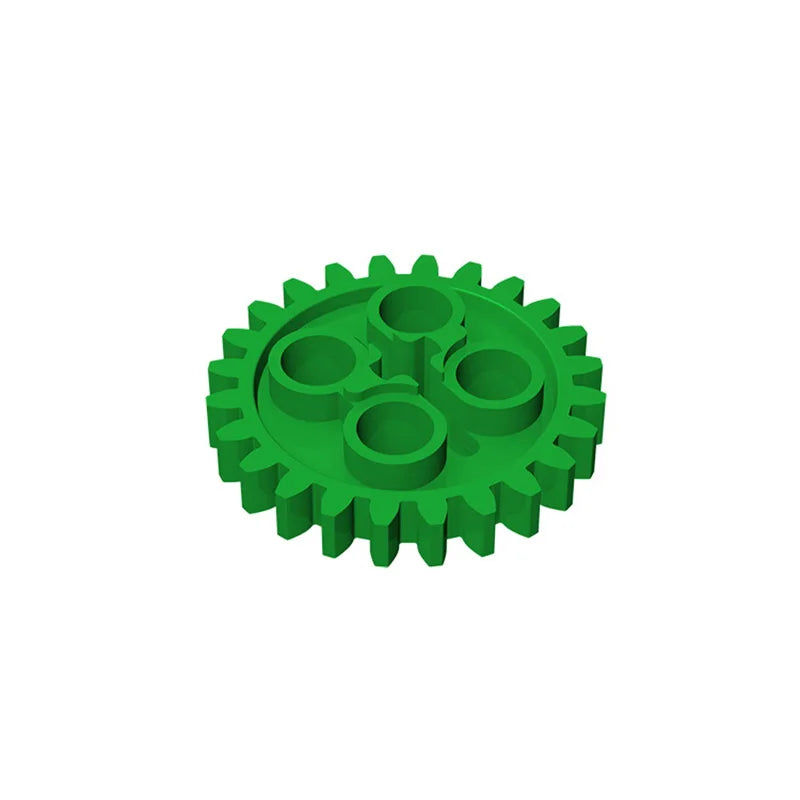 Gobricks 10PCS Gear 24 Tooth 2nd Version - 1 Axle Holecompatible with 3648 24505 pieces of Children's MOC Brick Education Toys