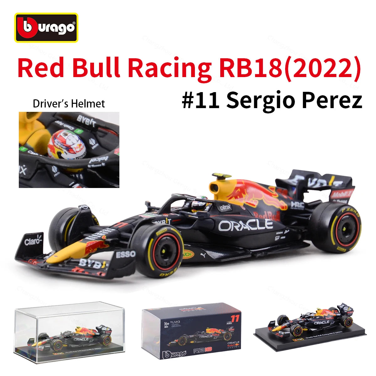 Bburago 1:43 2022 RedBull RB18 #1 #11 Static Die Cast Vehicles Collectible Model Formula Racing Car Toys