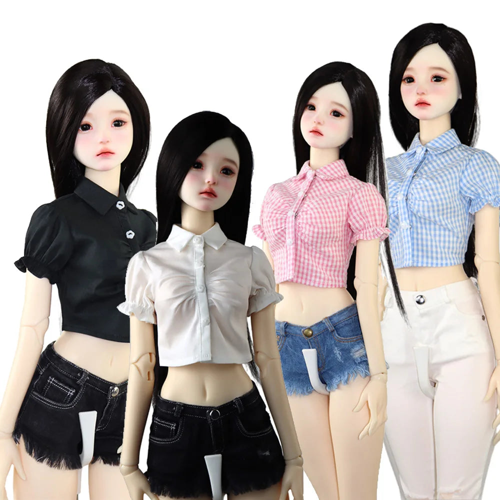BJD 43-60cm 1/3 1/4 Doll Clothes Joint smart Doll Stylish Plaid Shirt Accessories Girl Gift