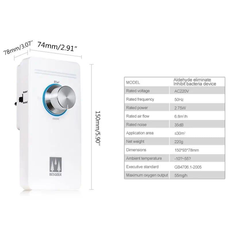 2024 New Mini Generator For Air Purification Air Cleaner Purifier Ozonator Accessories for Refrigerator Home Appliances