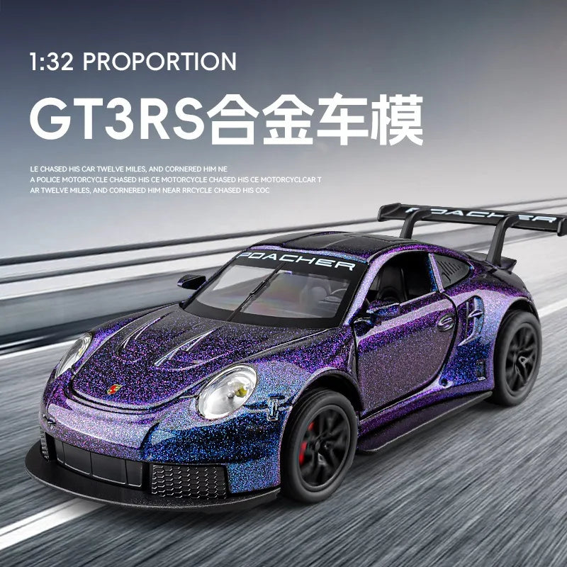 1:32 911 GT3 RS Alloy Die Cast Toy Car Model Sound and Light Children's Toy Collectibles Birthday gift