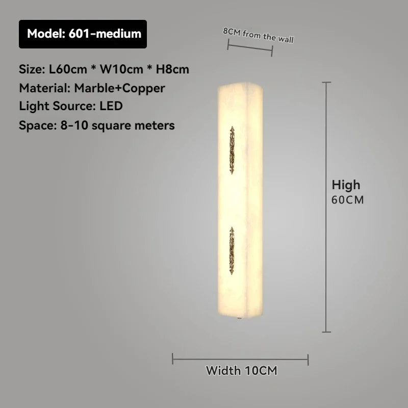 Artpad Designer Marble Wall Lamp for Living Room Hallway Stairs Bedroom Dining Room Copper Ambient Alabaster Wall Lighting