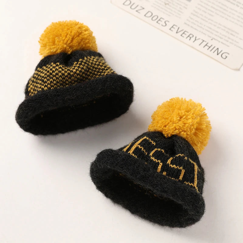 5PCS/lot Mini Handmade Small Knitting Hat For DIY Dolls Decoration Phone Case Decoration 3.5CM