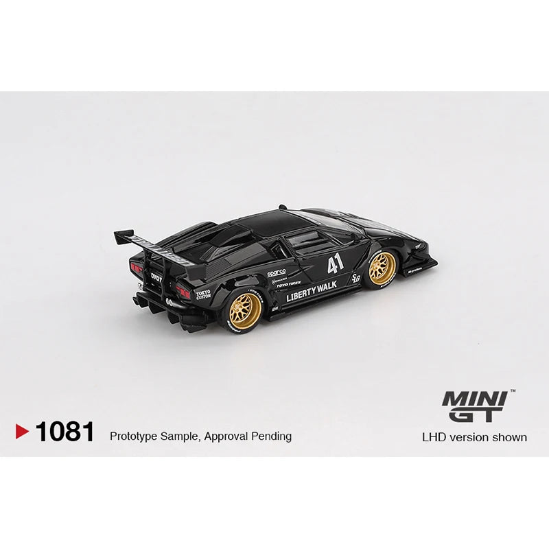 PreSale MINIGT 1081 1:64 LBWK Lamborghini Countach LB WORKS Black Diecast Car Model Collection Toys