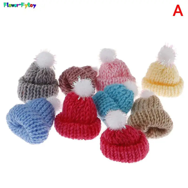 5PCS/lot Mini Handmade Small Knitting Hat For DIY Dolls Decoration Phone Case Decoration 3.5CM