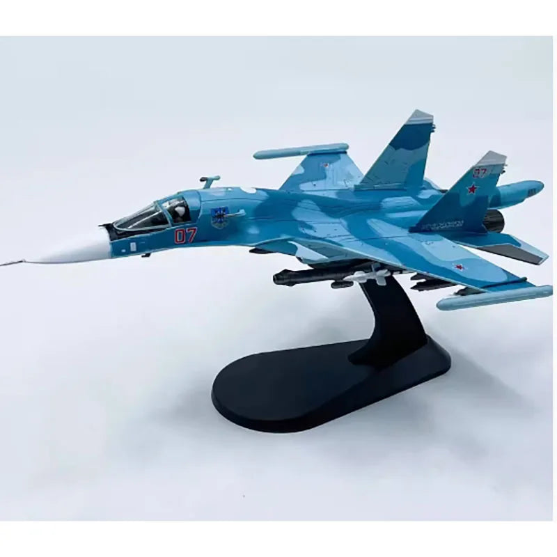 Diecast 1:100 Proportional Russian Su-34 SU34 Simulation Military Fighter Alloy Finished Airplane Model Aviation Plane for Boys