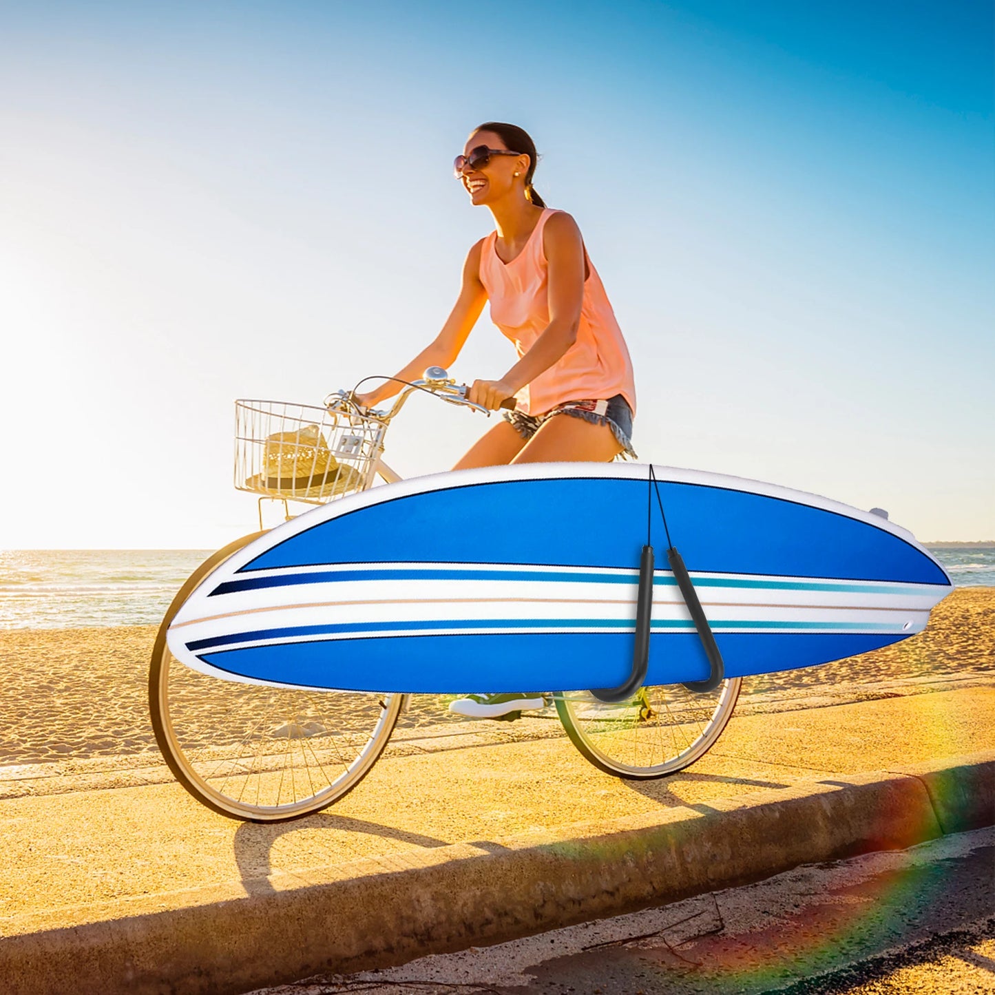 Surfboard Bike Rack Bicycle Surfing Board Carrier Rack Surfboard Holder Wakeboard Bike-Side Holder For Various Types of Bikes