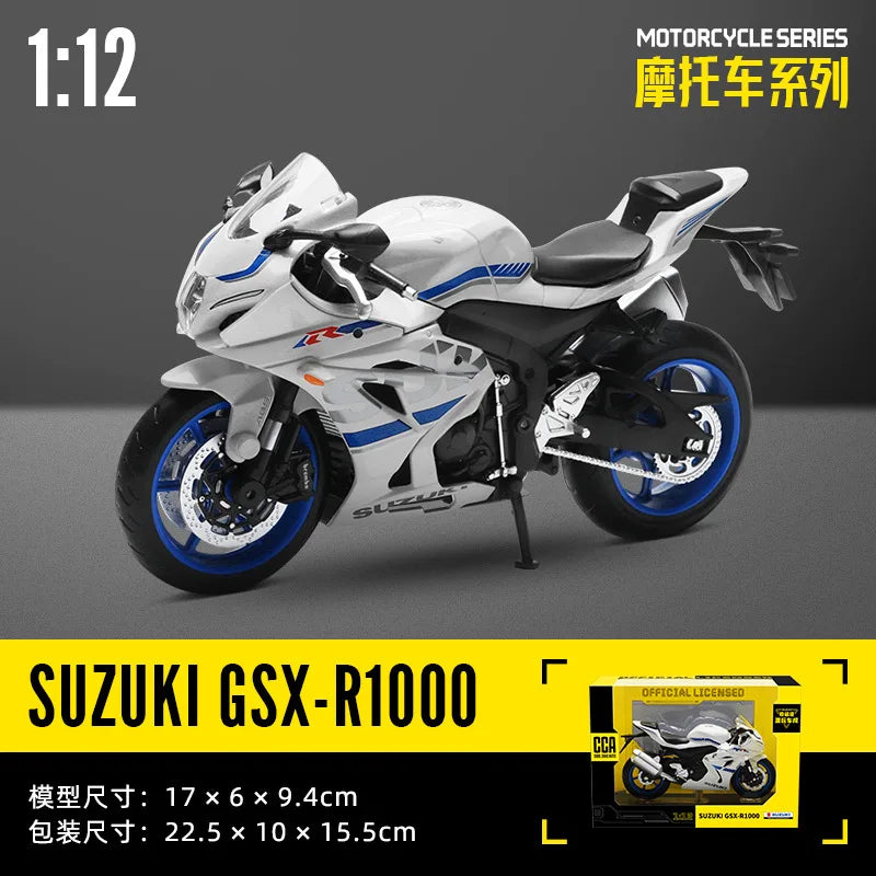 MSZ CCA 1:12 BMW R1250GS S1000R with base alloy die-cast car motorcycle model, toy gift giving, die-cast static motorcycle model